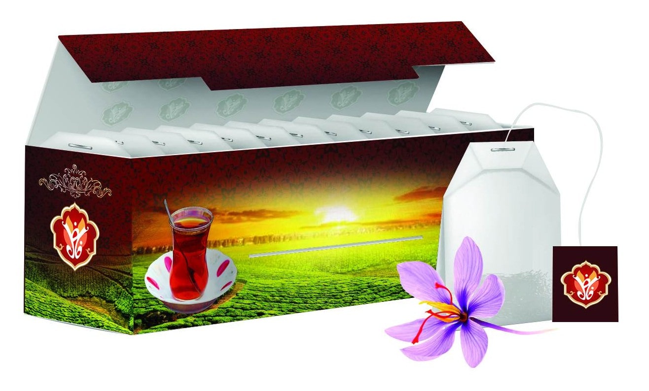 Fazel saffron tea bag packaging